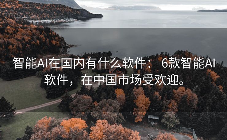 智能AI在国内有什么软件： 6款智能AI软件，在中国市场受欢迎。